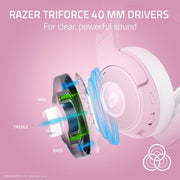 Razer Kraken Kitty V2 Wireless Gaming Headset with Chroma RGB Lighting, Bluetooth 5.2, 40mm Drivers, 40-Hour Battery Life, Pink Hello Kitty Edition