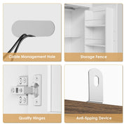 Homfa 74in Pantry Cabinet with Hutch, Tall Kitchen Storage Cabinet with Oak Countertop, White, 6 Doors, 4 Shelves, 2 Drawers