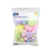 Hello Hobby 31864 Craft Pom Poms, Pastel Multicolor, Soft Fluffy Texture, 100 Piece Set