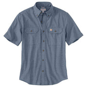 Carhartt Men's Loose Fit Midweight Chambray Button-Front Short-Sleeve Shirt, Denim Blue, 3XLarge, 104369-499