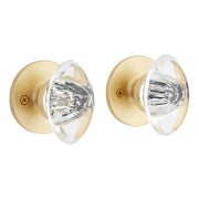 KNCRSTL 1040 w/ flat escutcheon - Solid Brass Dummy Interior Door Set - No Back Set - Satin Brass