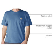 Carhartt Loose-Fit Heavyweight Short-Sleeve Pocket T-Shirt - Horizon Blue - L