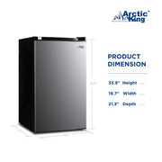 Arctic King 4.4 Cu Ft Compact Refrigerator, Stainless Steel, Single Door Mini Fridge with Built-In 6-Can Dispenser, Reversible Door Hinges, ARM44A5ASLT