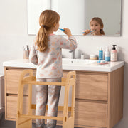 G TALECO GEAR GTG-001 Toddler Tower with Chalkboard, Wooden Step Stool Helper with Adjustable Height, Rounded Corner Protection, Natural Finish