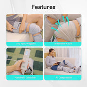 Snailax Leg Massager with Heat, Air Compression Calf and Foot Massager, 3 Massage Modes, 3 Intensity Levels, Adjustable Velcro Straps, PU Leather, 7WM204B-Gry