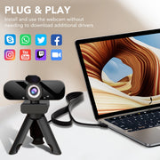 SUPBS TW05FW 4K Webcam for PC, Ultra HD 4K Collaboration and Streaming Webcam, PDAF Autofocus, Noise-Cancelling Mics, Black