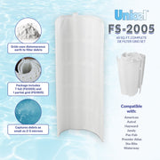 Unicel Swimming Pool Filter Replacement Grid Set, 60 Sq Ft Vertical DE Grids, 7 Full and 1 Partial, Compatible with Hayward, Pentair, Sta-Rite, Jandy FS-2005