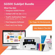 Sawgrass SG500 Sublimation Printer Bundle with SubliJet UHD Inks and TruePix Paper, Wi-Fi Enabled, White