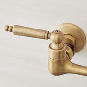 Signature Hardware SH349723AGBR Jessamy 1.75 GPM Wall-Mounted Widespread Bridge Kitchen Faucet - Aged Brass