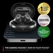 SteelSeries Arctis GameBuds Wireless Gaming Earbuds, Active Noise Cancellation, Bluetooth 5.3, Quick-Switch Wireless, 360 Spatial Audio, IP55 Water Resistant, 40H Battery with Qi Charging Case, Black, 61707
