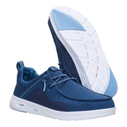 HEYDUDE Men's Wally Hey2O Mesh Slip On Shoes, Lightweight Breathable Water-Ready Loafers, Navy Blazer/White, Size 11