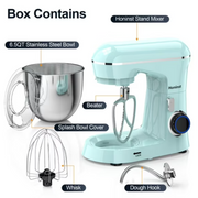 Honinst 1531 6.5QT 660W Electric Stand Mixer, 10+P Speeds Lightweight with Tilt-Head