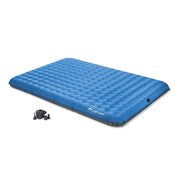 Lightspeed Outdoors Deluxe 2 Person PVC-Free Air Bed, Adjustable Firmness, Battery Operated Electric Pump Included, Blue, Full Size