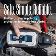 Westinghouse Car Jump Starter Power Bank, 1500 Peak Amps, USB-C Fast Charge, Integrated Flashlight, Blue