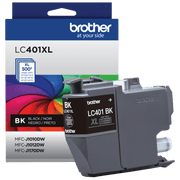 Brother Genuine LC401XLBK High Yield Black Ink Cartridge, 500 Pages, Compatible with Select Brother Color Inkjet All-in-One Printers