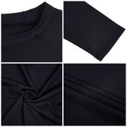 Weilanxin Long Sleeve Swim Shirt for Men, UPF 50+ Sun Protection, Moisture-Wicking, Quick-Drying, Black, Size S