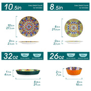 Vancasso SIMI Bohemian 24 Piece Porcelain Dinnerware Set for 6, Multicolor