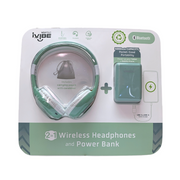 IVibe Vivitar 2-in-1 Wireless Headphones and Matching 5000mAh Capacity Powerbank