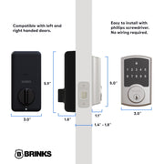Brinks 4391-119-2 Electronic Touchpad Deadbolt with Pro-Guard, Transitional, Satin Nickel