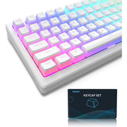 Womier Pudding Keycaps Set, 165 Keys, PBT Shine-Through, OEM Profile, White