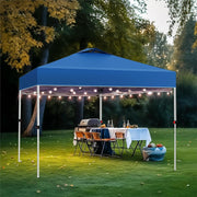 PHI VILLA Pop-up Canopy 10x10 Patio Tent Instant Gazebo Canopy with Wheeled Bag, Blue