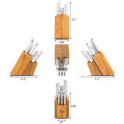 Cangshan Alps Series Kitchen Knife Set, German Steel Forged Blades, 12-Piece with Acacia Wood Block, White, 1026665