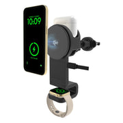BLUESTONE 3-in-1 Magcharge Wireless Charging Vent Car Mount, Magnetic Hold, Black