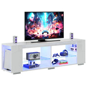 Pinmoco L103880Y-BWHT LED TV Stand with Side Bookshelf, White