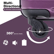 Tripcomp TR23066 Hardside Luggage Set 3-Piece Set, Dark Purple
