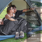 KingCamp Double Sleeping Bag for Adults, Queen Size 2-Person, Black