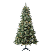 Holiday Time 7.5 Pre-Lit Liberty Cashmere Pine Green Artificial Christmas Tree with Color-Changing LED Lights and Quick Set