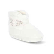 Mia Shoes Girls Western Boot Slippers, Cozy Faux Shearling, Embroidered Details, Water-Resistant Rubber Outsole, Pull-On Style, Flat Heel, Sizes 1-13