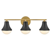 Hinkley Lark Haddie Three-Light Bath Vanity Light Black Lacquered Brass