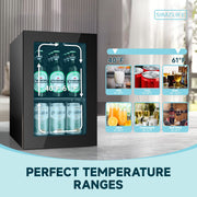 SIMZLIFE WC-6B Mini Beverage Refrigerator, Portable Wine Cooler, 0.6 Cubic Feet, Black