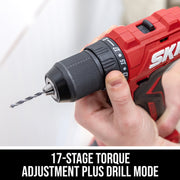 Skil Brushless 20V 1/2-Inch Cordless Drill Driver Kit, 2.0Ah Battery, LED Worklight, 17 Torque Settings, DL6280B-10