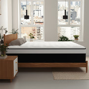 Kviwasha 12 Inch Twin Hybrid Mattress with Gel Memory Foam and Pocketed Coil Support, Medium Firm, Breathable Euro Top, Black