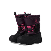 Kamik Kids Northpole Waterproof Winter Boots, Fleece Lining, Adjustable Snow Collar, Synthetic Rubber Outsole, Blackberry, Size 2