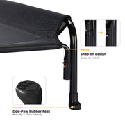 Veehoo Cooling Elevated Dog Bed, Outdoor Raised Cot with Chew-Proof Breathable Mesh, Slope Headrest, Non-Slip Feet, X-Large, Black, CWC2204CP30XL