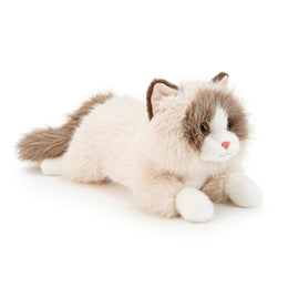 ScarletteEmmy Lifelike Cat Plush Toy, Soft Stuffed Cat with Weighted Paws & Tail, Ragdoll Cat