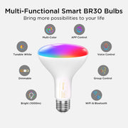Govee BR30 Smart LED Bulb 1000 Lumens Multicolor Dimmable Tunable White 2-Pack B6011AC1