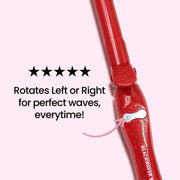 The Beachwaver Co. B-Series Rotating Curling Iron with 1.25-Inch Ceramic Barrel, Red Glitter