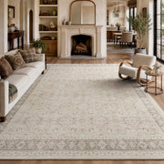 SIXHOME Vintage Area Rug, 6'x9', Machine Washable, Low Pile Polyester, Non-Slip Backing, Beige