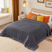 Teler Weighted Blanket for Adult, 20 lb, 60 x 80 in Queen Size, Grey, Cooling Breathable Microfiber, Even Weight Distribution, ZLT-ZJ-D
