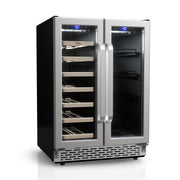 TCL Dual Zone Wine & Beverage Cooler, 20 Bottle and 78 Can Capacity, Black, Compact Freezerless Design, LED Touchscreen Control, TRD20B8AS