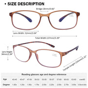 AQWANO Computer Reading Glasses Blue Light Block, Lightweight Flexible TR90 Frame, UV 400 Protection, Anti-Glare Rectangular Lens, Unisex, 1.25 Magnification, Pack of 4