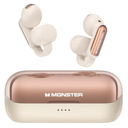 Monster MH22210 Bluetooth Wireless Earbuds, Comfortable Clip-on Bluetooth Earbuds, Open Ear Headphoness, White