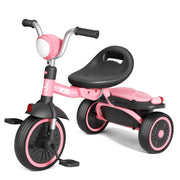 XJD 5-in-1 Toddler Bike with Adjustable Seat and Handlebar, Steel Frame, Pink, Ages 2-5 Years, HM-818