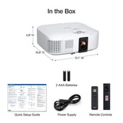 Epson Home Cinema 2350 4K PRO-UHD Smart Streaming Video Projector, 3-Chip 3LCD, HDR10, HLG, 2800 Lumens, 10W Speaker, Bluetooth, White, V11HA73020-N