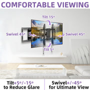 USX MOUNT Full-Motion TV Wall Mount, Tilt and Swivel, Articulating 6 Arm Support, Fits 42 to 90 Inch TVs, Supports up to 150 lb, Black, WML018-01