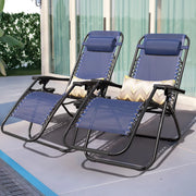 Lacoo WMZG003BU 2 Pack Patio Zero Gravity Chair Outdoor Lounge Chair, Blue